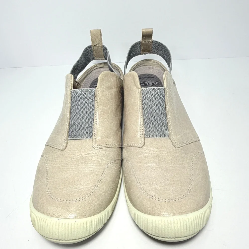 Keen Lorelai II Slip-On Leather Shoes Beige Slingback Flats Womens 10.5 1024939